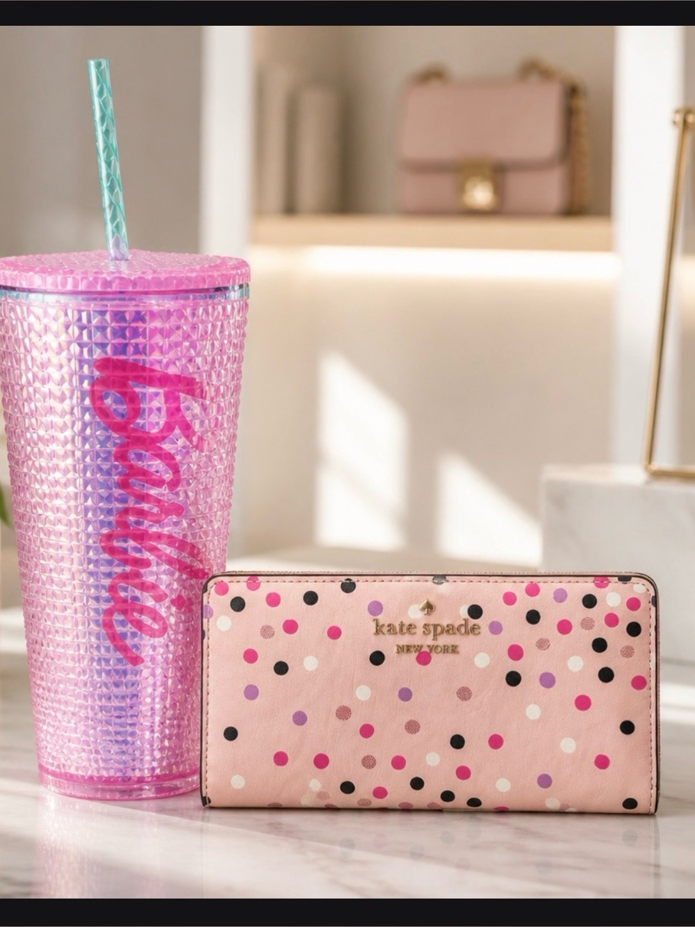 Kate Spade wallet and Starbucks cup is new